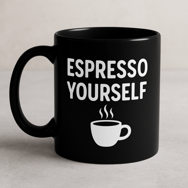 Black Ceramic Mug – Espresso Yourself