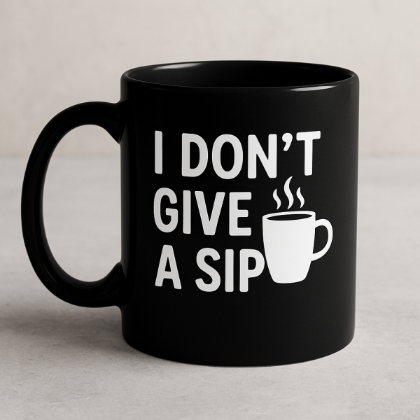 I Don’t Give a Sip - Black Ceramic Mug, 11 oz