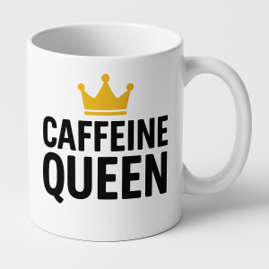 White Ceramic 11 oz Mug – Caffeine Queen