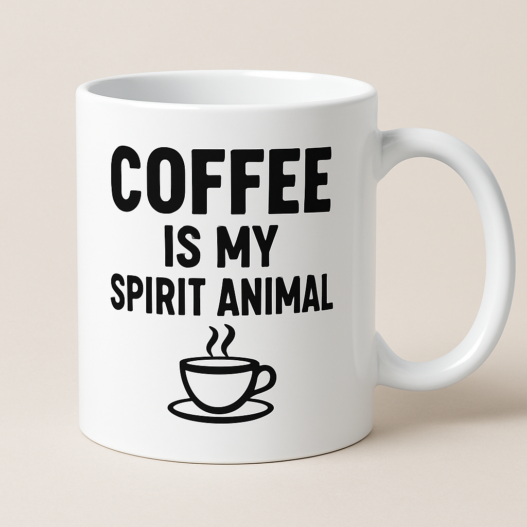 White Ceramic 11 ozMug Coffee is My Spirit Animal